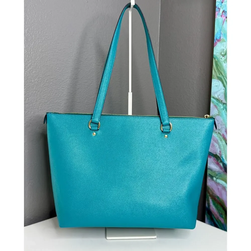 Coach Teal Gallery Tote 79608 Discontinued Color One Owner One Wear | NWOT EUC